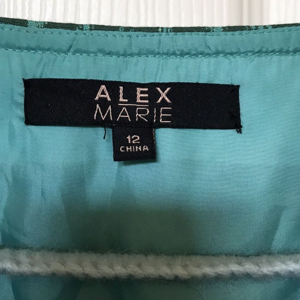 Alex Marie Women's 12 Retro Front Zip Sleeveless Lined Career Sheath Ruth Dress - Picture 3 of 8